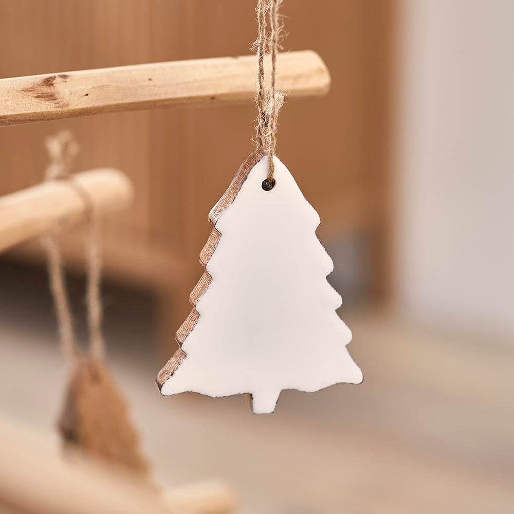 Hanging White Timber  Christmas Tree