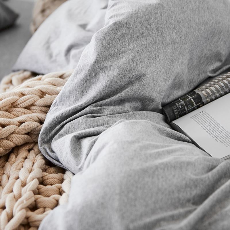 Ultra Soft Jersey Grey Marble Quilt Cover Separates