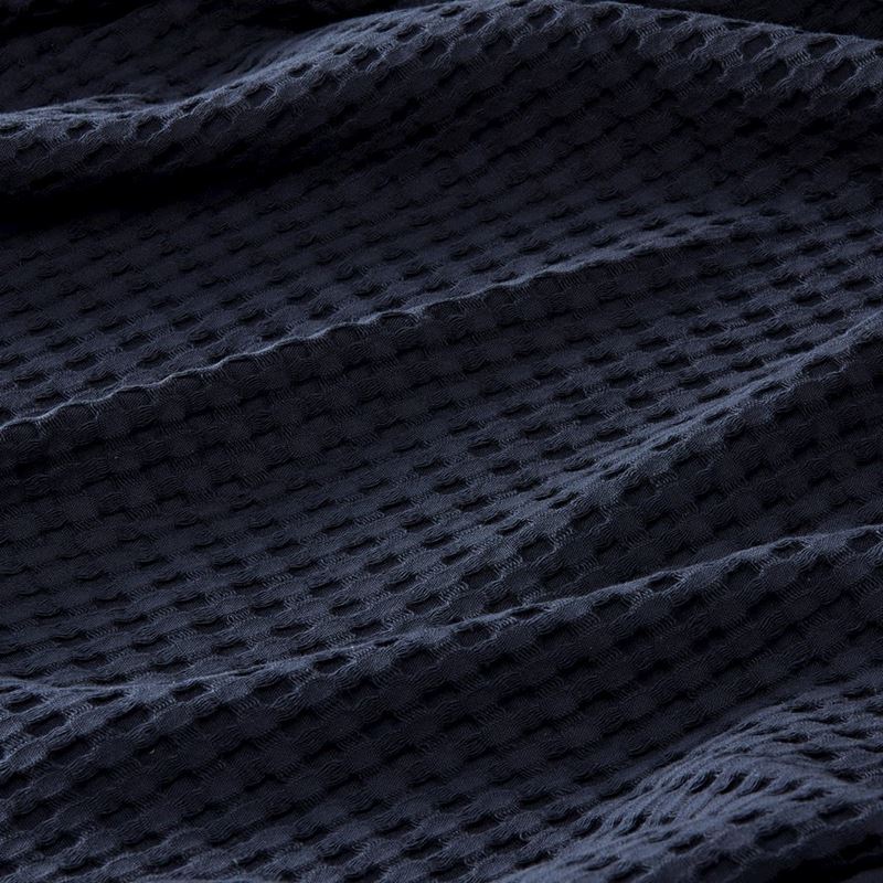 European Collection Turkish Cotton Navy Waffle Blanket
