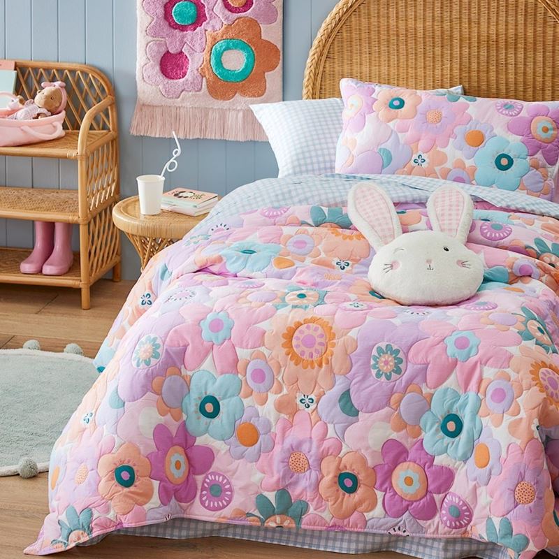 Poppy Floral Quilted Quilt Cover Set