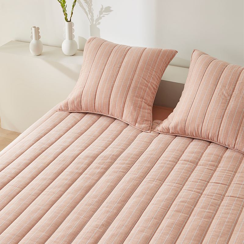 Cove Sky Blue Stripe Quilted Coverlet Separates