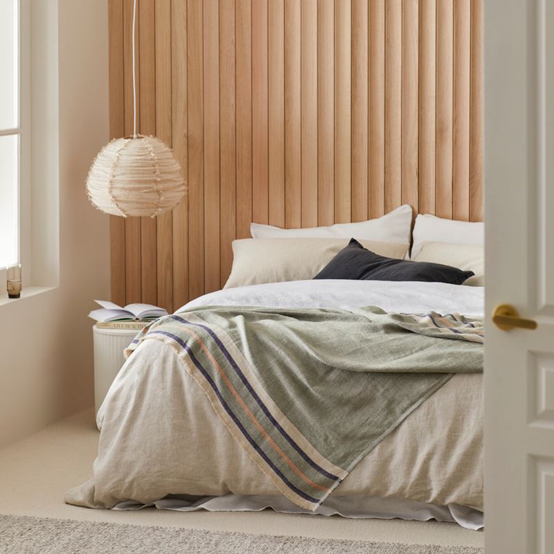 Indra Blue Linen Throw