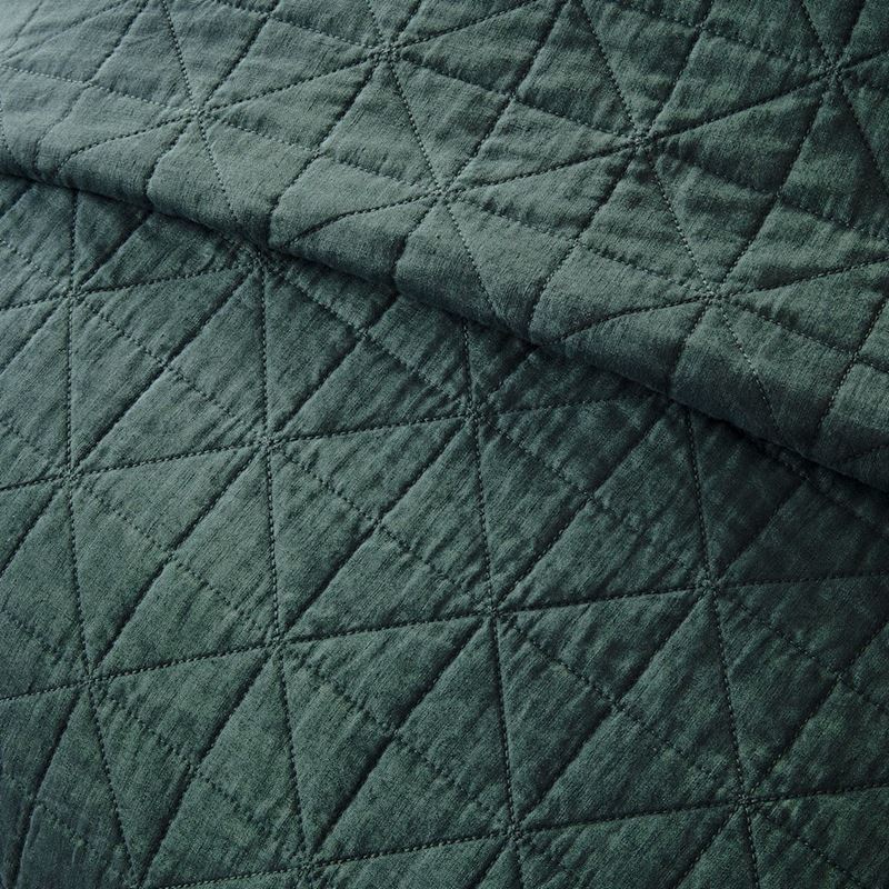 Vintage Washed Linen Cypress Quilted Coverlet Separates