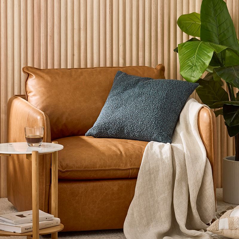 Otis Storm Blue Boucle Cushion