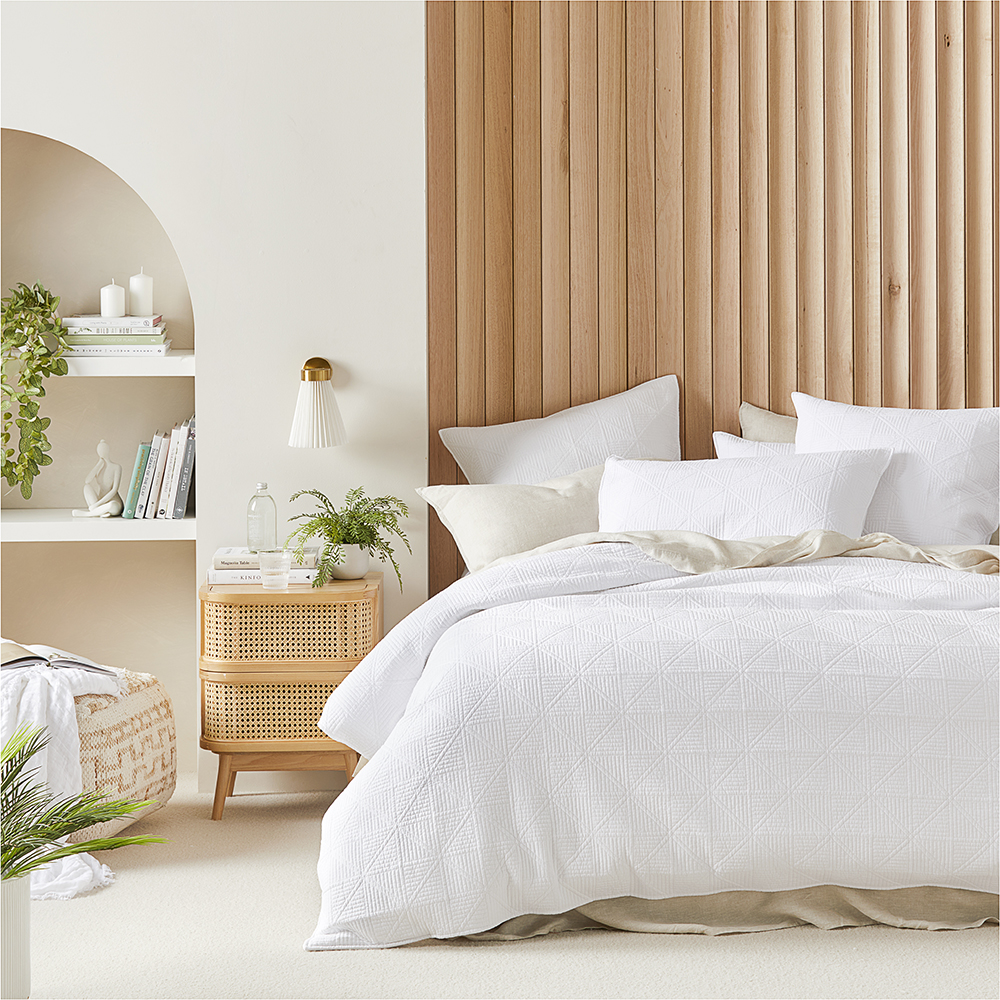 Prism White Quilted Quilt Cover Separates