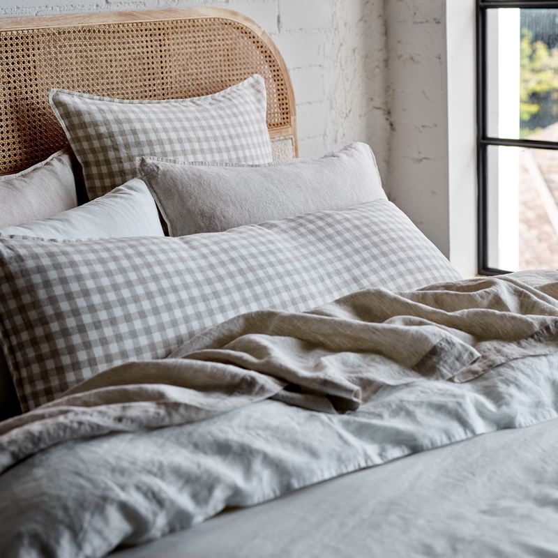 Vintage Washed Linen Linen Check Sheet Separates