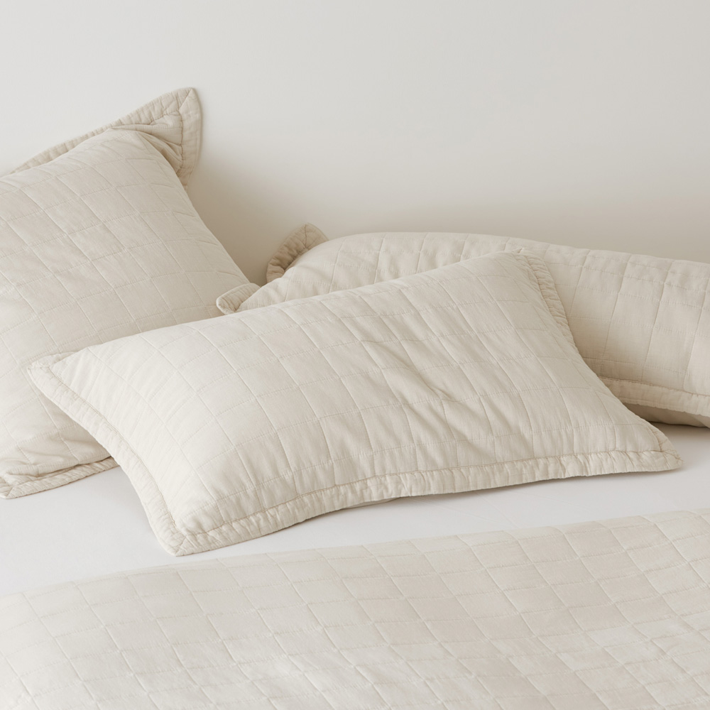 Mosman Sand Quilted Pillowcases