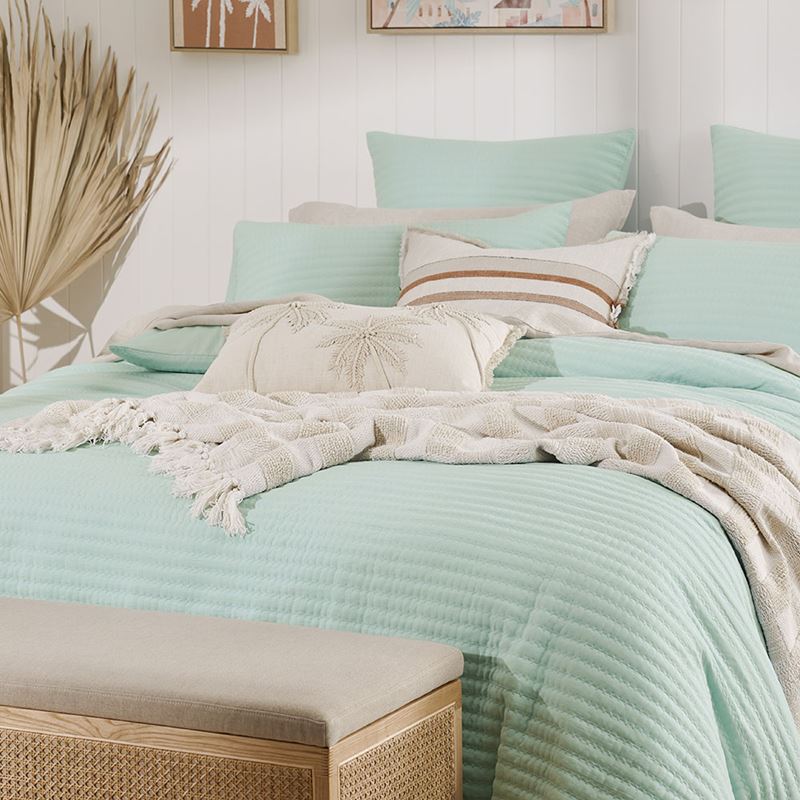 Oakley Mint Blue Quilted Quilt Cover Separates