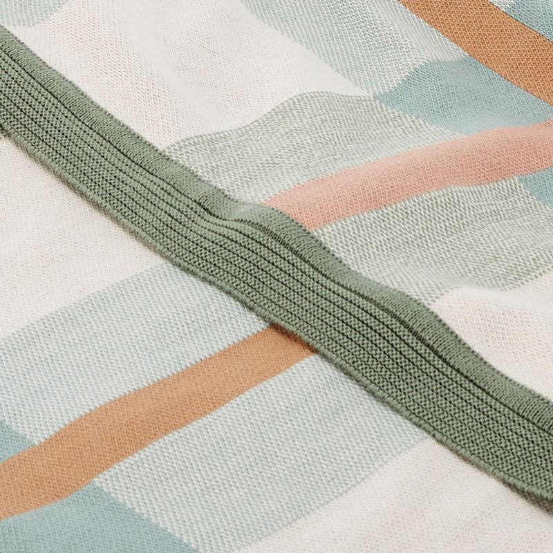 Amari Green and Blue Check Knit Blanket