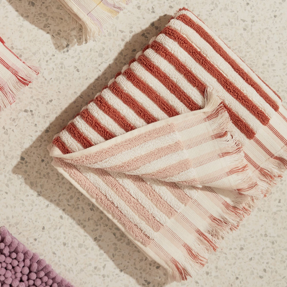 European Sophia Paprika & Nude Pink Turkish Cotton Towel Range