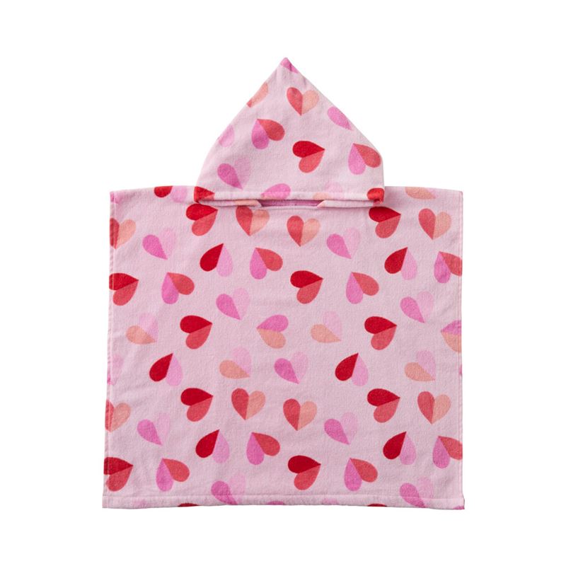 Sweet Hearts Kids Hooded Beach Towel