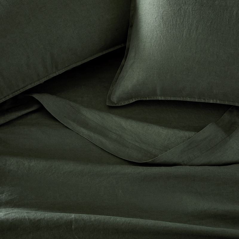 Vintage Washed Linen Thyme Sheet Separates