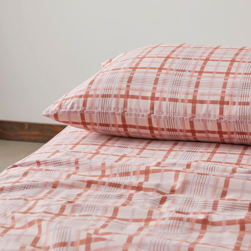 Paprika Check Printed Sheet Set