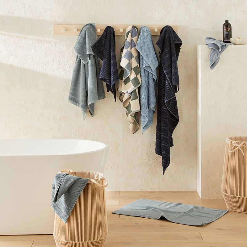 Taylor French Blue Multi Check Towel Range