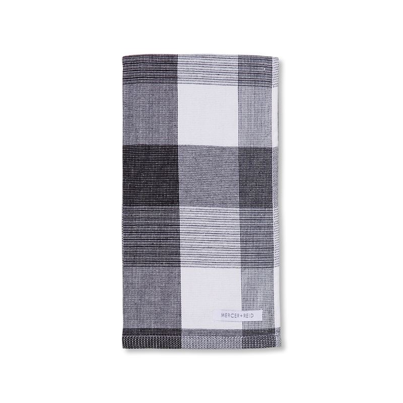 Essential Check Tea Towels Charcoal