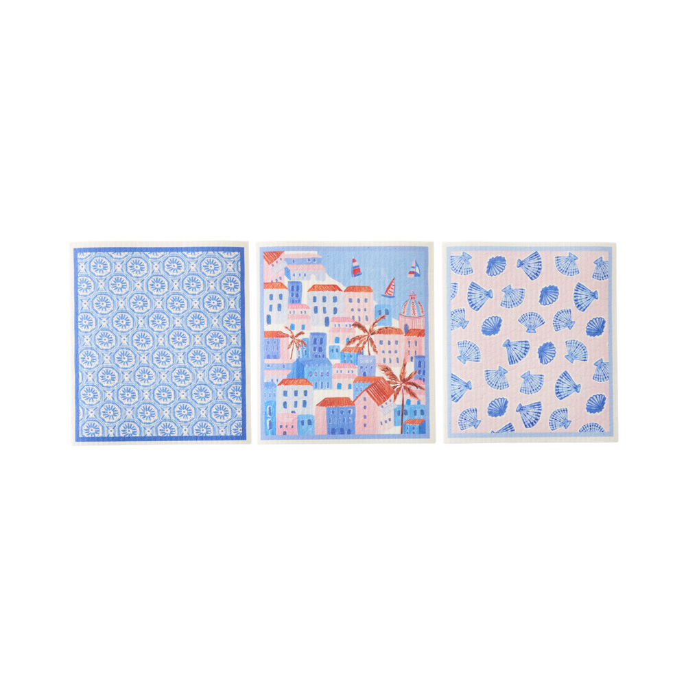 Printed La Dolce Vita Dishcloth Pack of 3