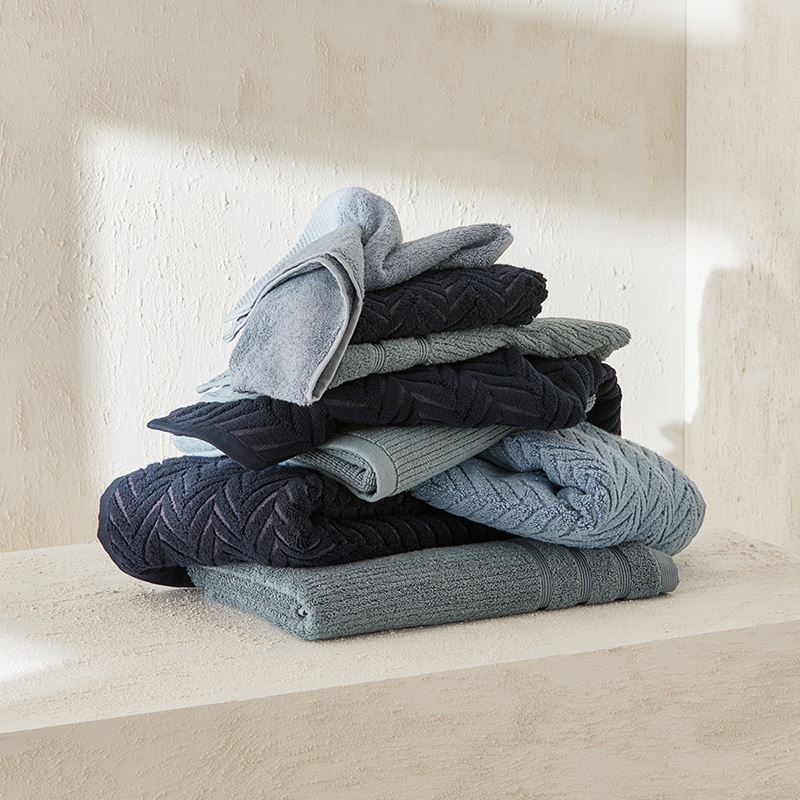 Mimosa Navy Marle Textured Towel Range