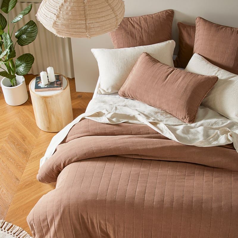 Bronte Cocoa Quilted Quilt Cover Separates