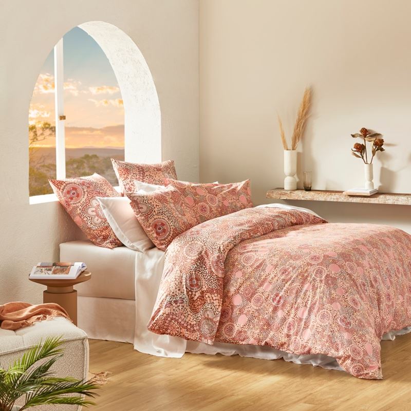 Cungelella Bilabila Coral Sunset Quilt Cover Set + Separates