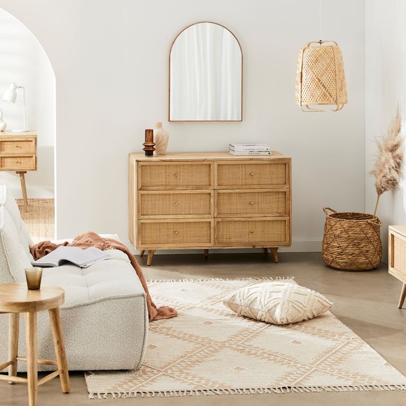 Anjuna Natural 6 Chest of Drawers