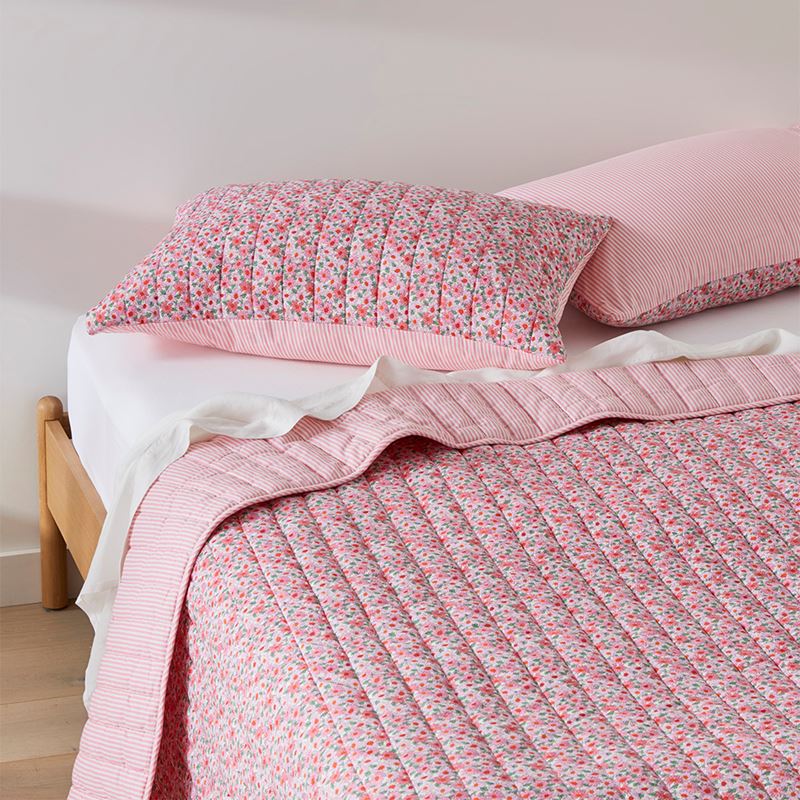 Pippa Pink Floral Quilted Pillowcases