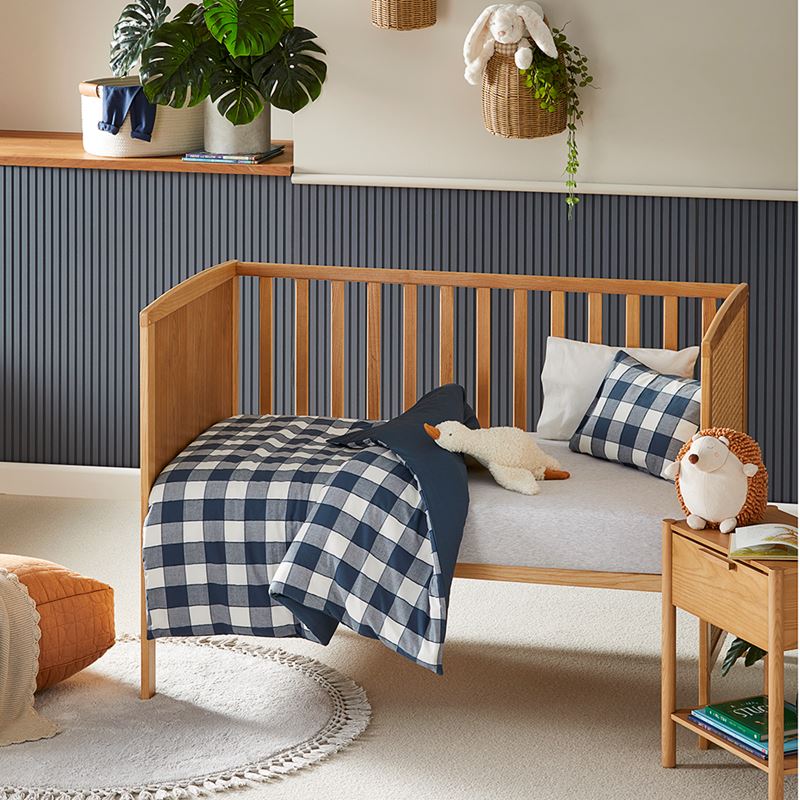 Carter Check Denim Quilt Cover Set