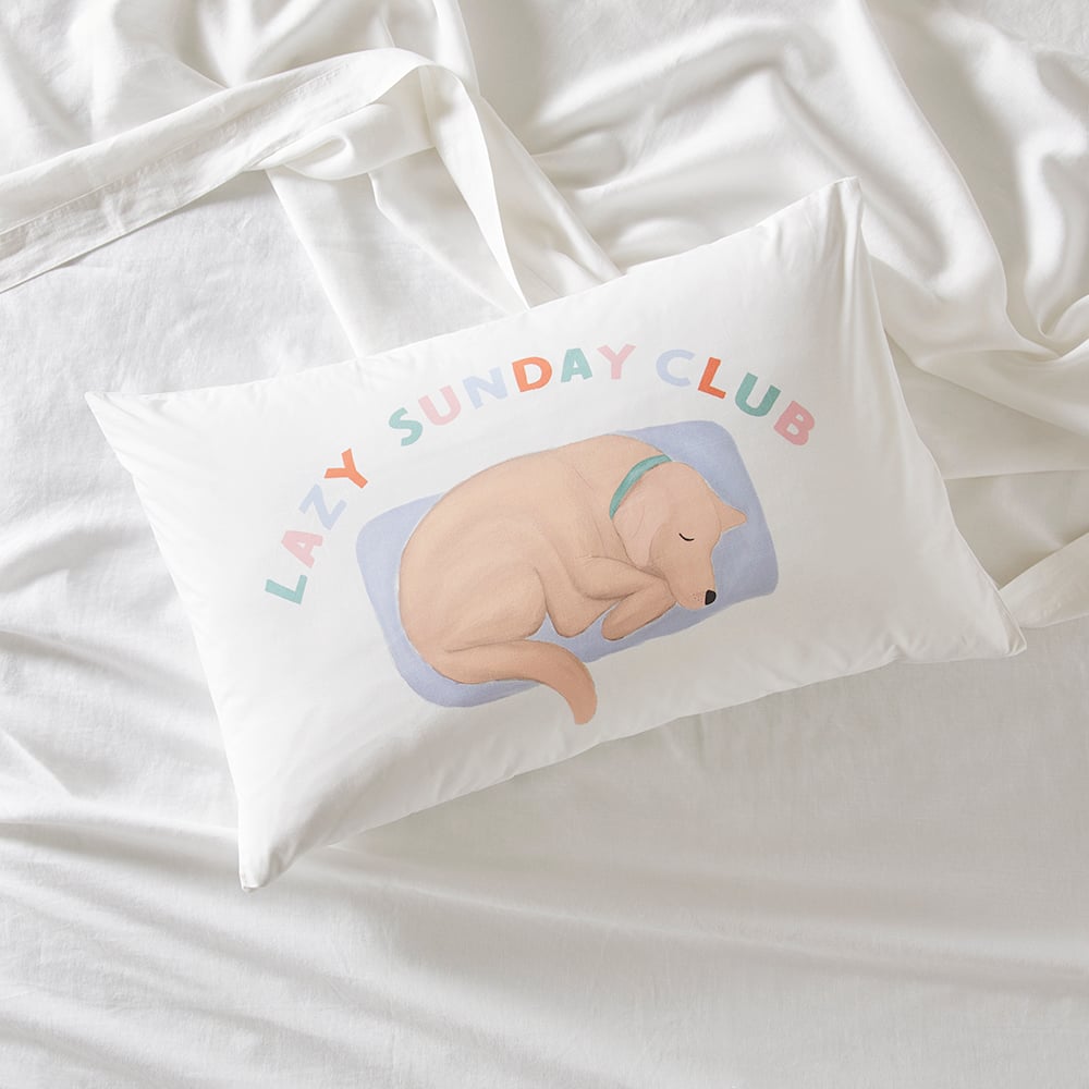 Lazy Sunday Club Text Pillowcase