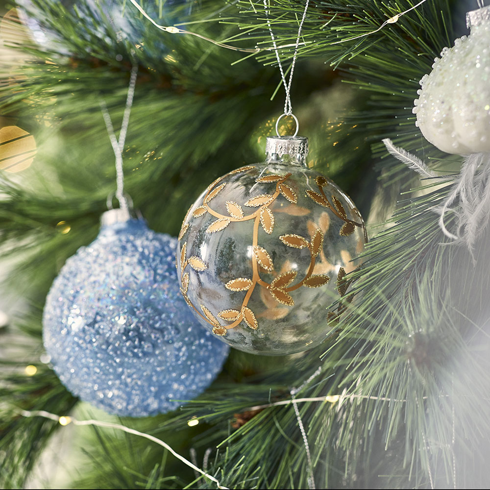 Vine Clear & Gold Bauble