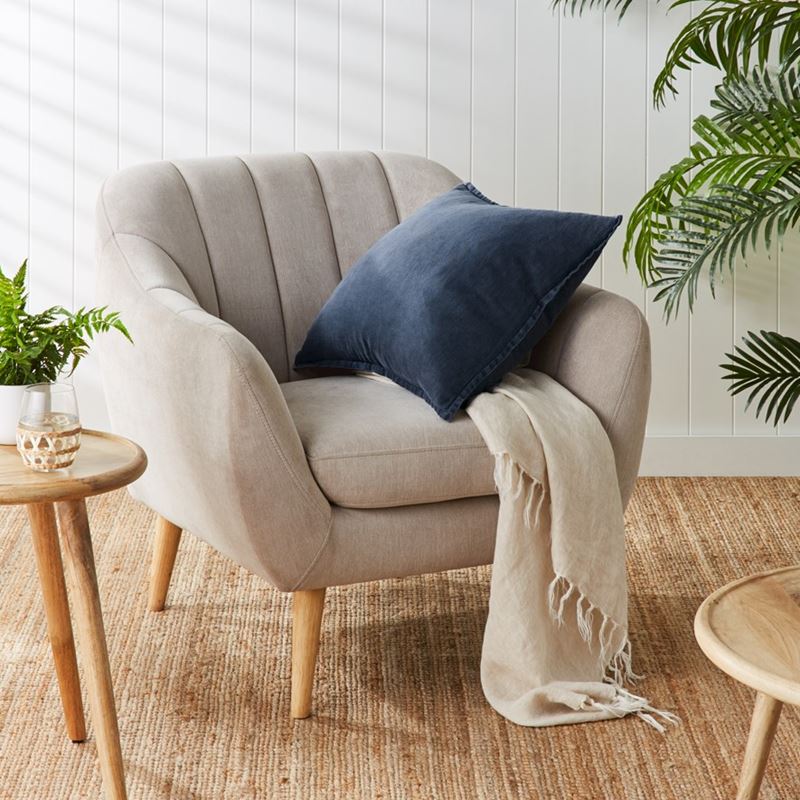 Belgian Slate Vintage Washed Linen Cushion