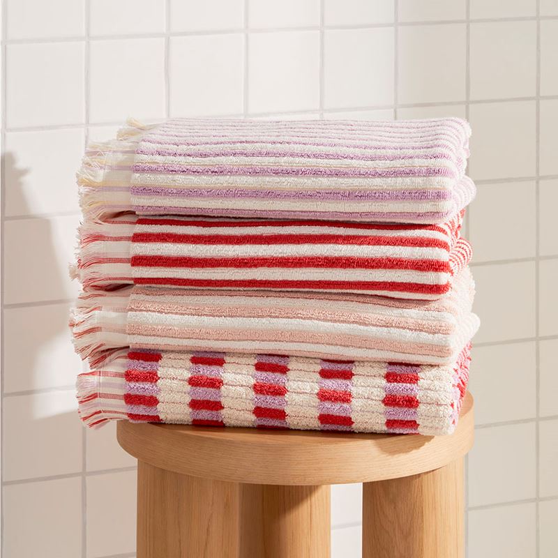 European Willow Strawberry Multi Turkish Cotton Towel Range