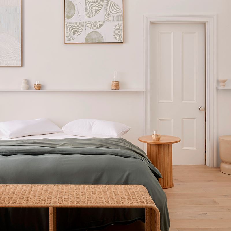 Bamboo Linen Twin Needle Cypress Quilt Cover Separates