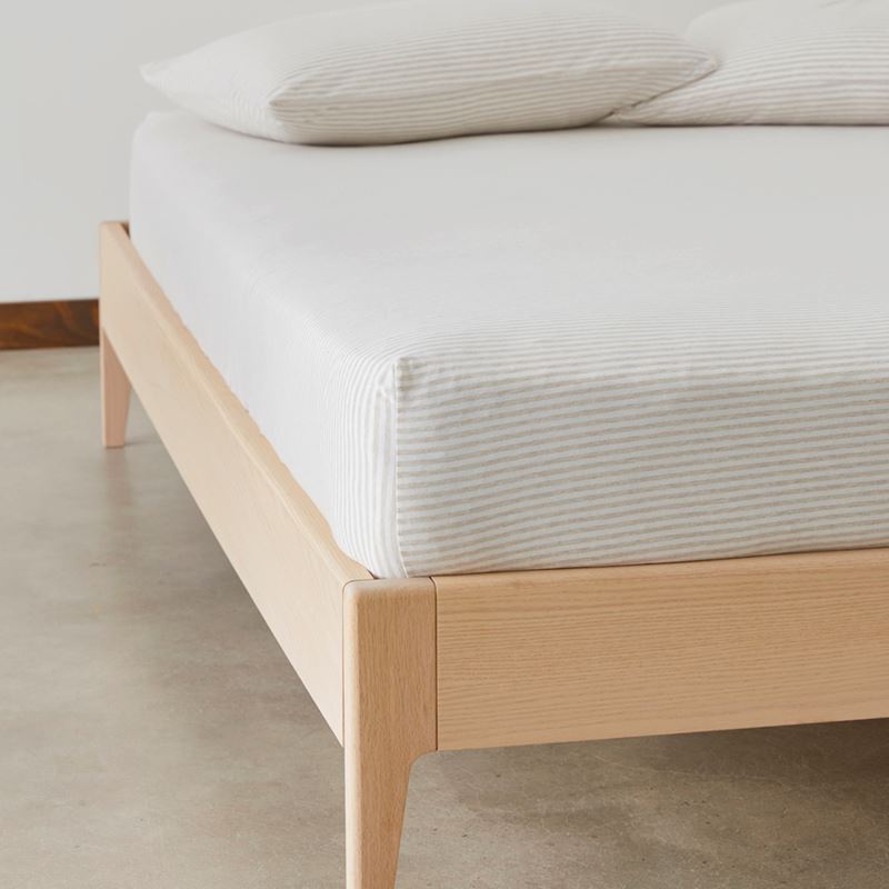 Ultra Soft Jersey Natural Stripe Fitted Sheet Set
