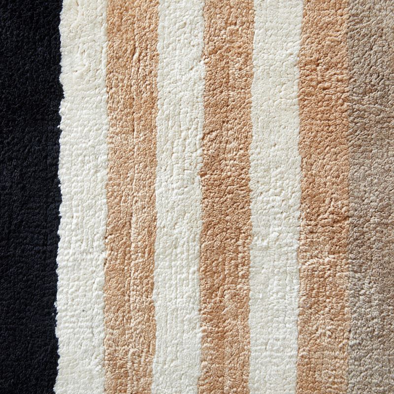 Stripe Neutrals Black Bath Runner