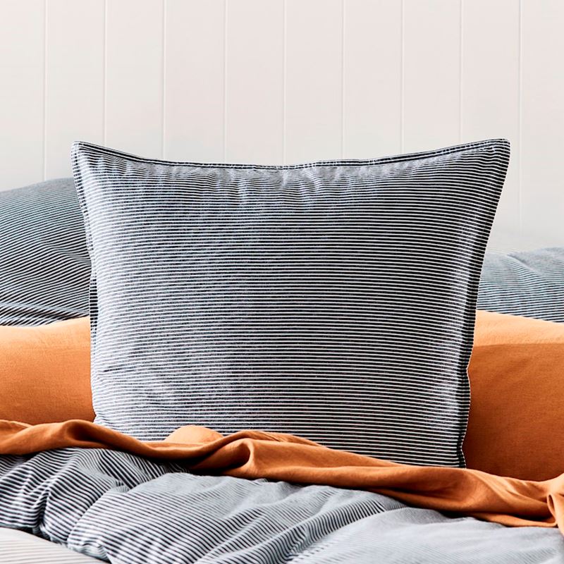 Stonewashed Printed Cotton Navy Stripe Quilt Cover Separates