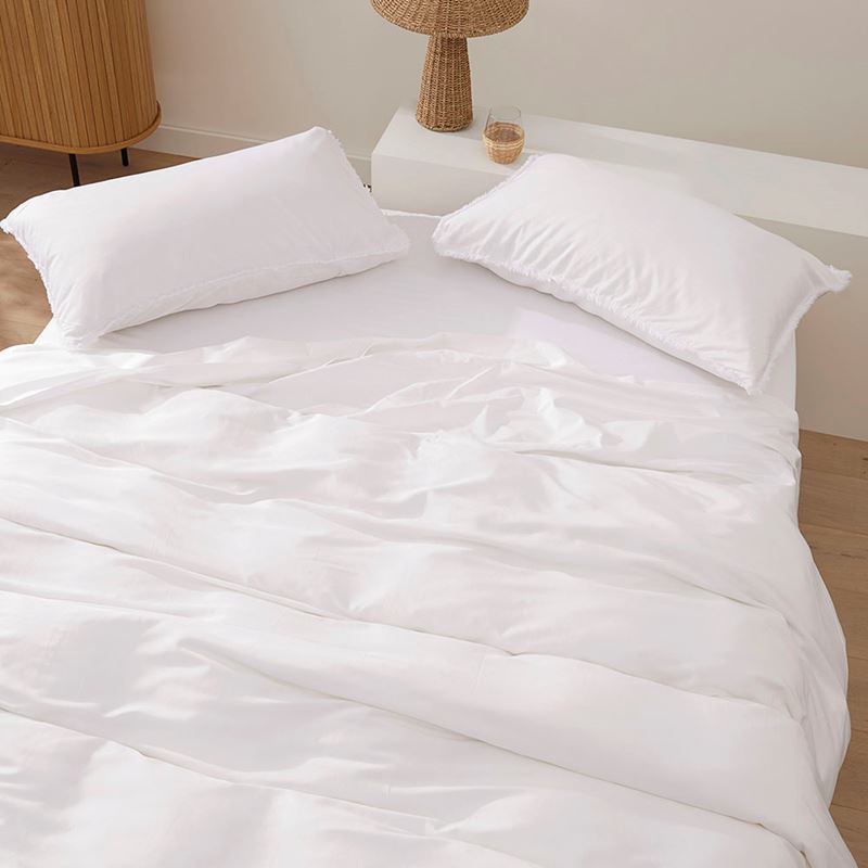 Bamboo Linen White Quilt Cover Separates