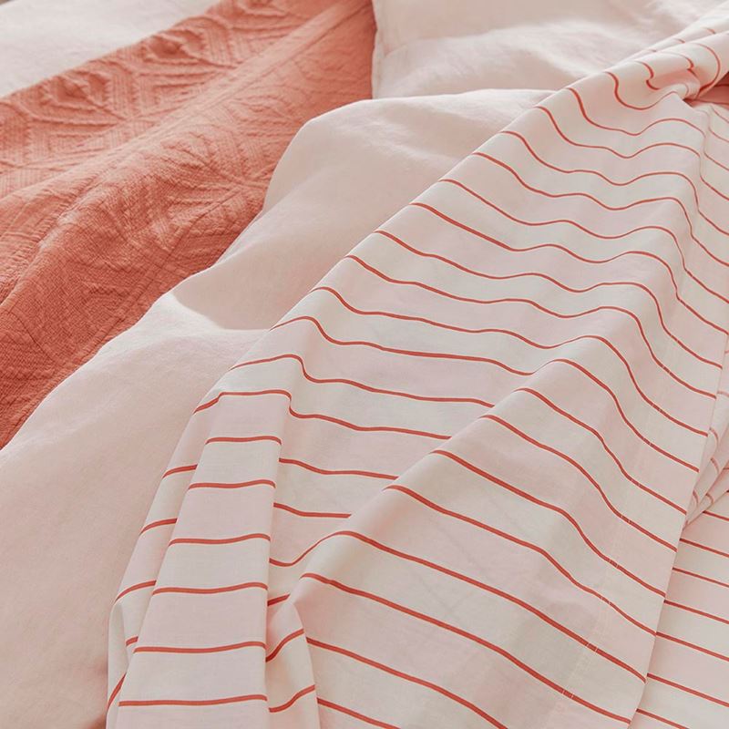 Stonewashed Cotton Sunset Stripe Paprika Sheet Separates