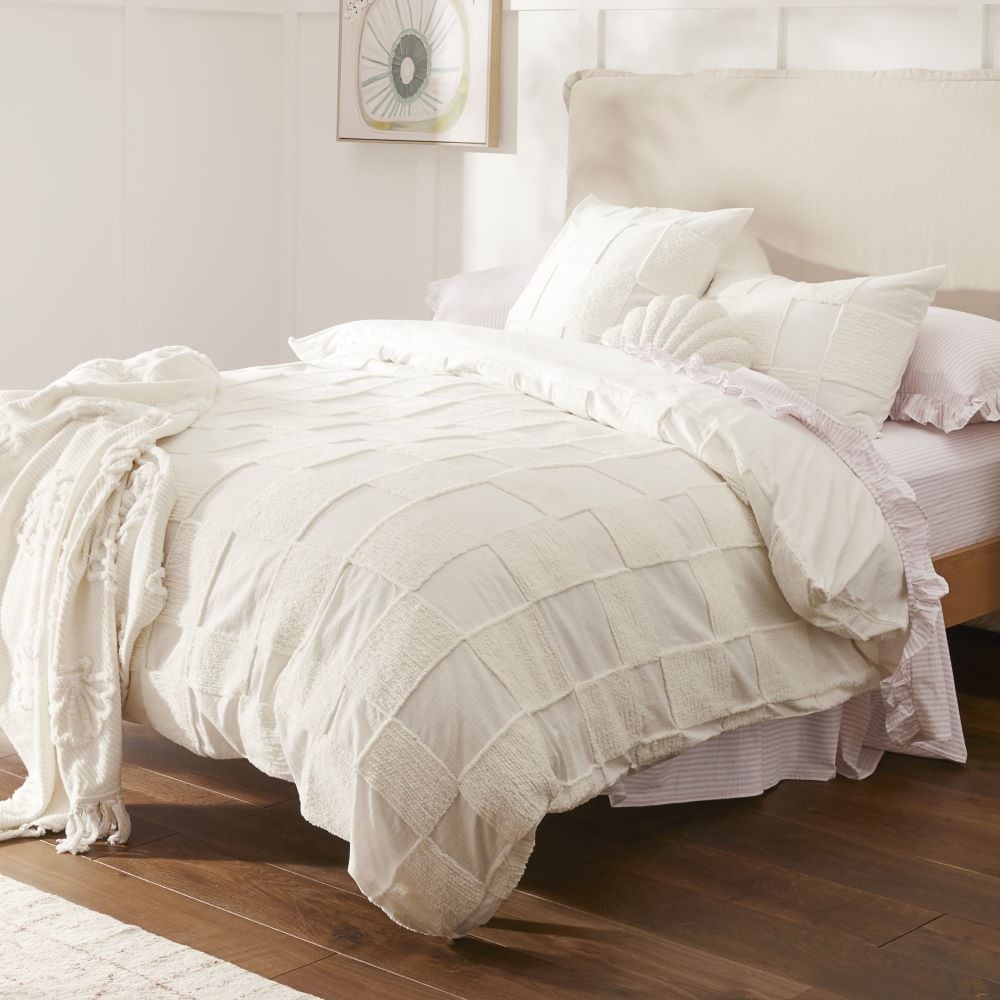 Hana Tufted White Quilt Cover Separates