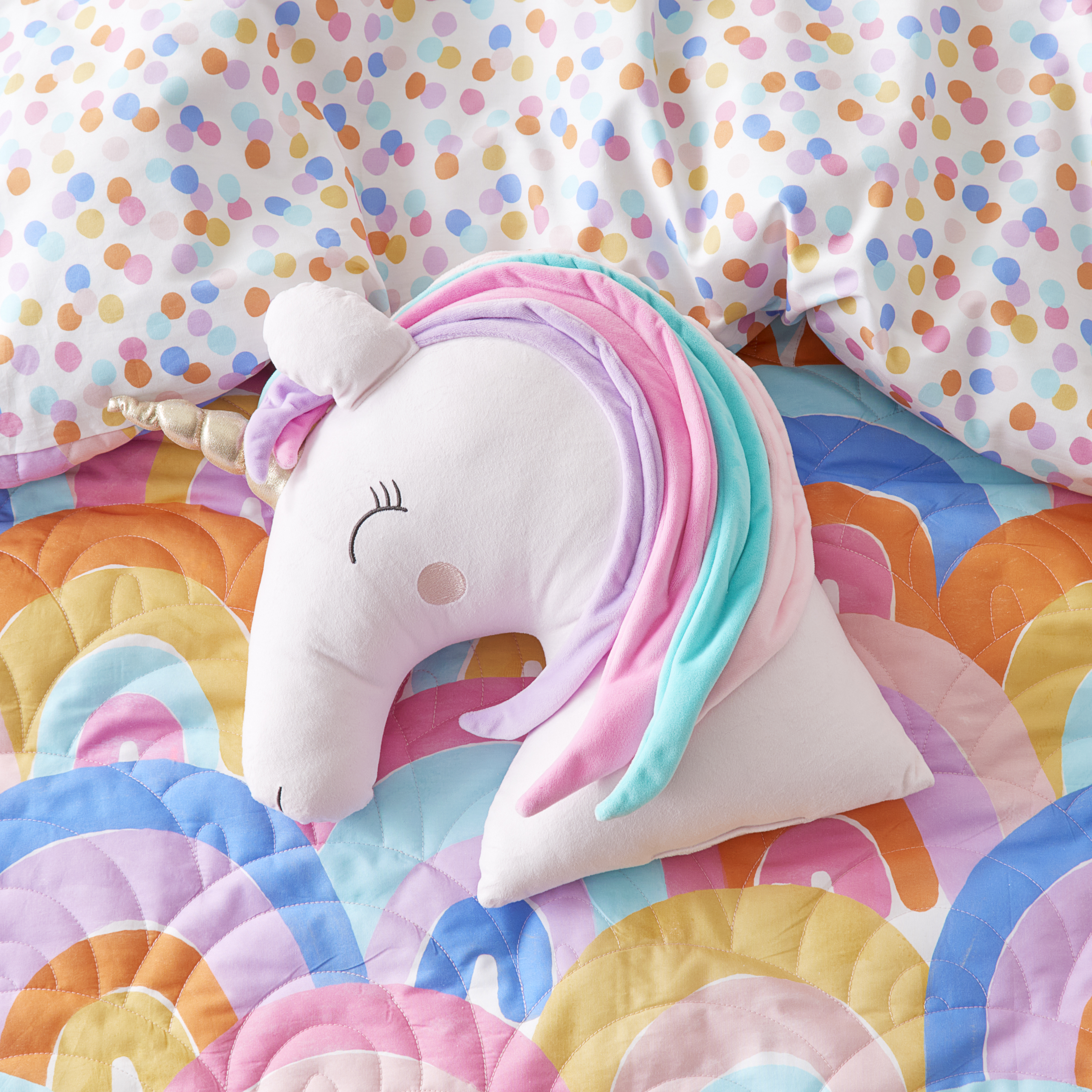 Rainbow Unicorn Burst Classic Cushion