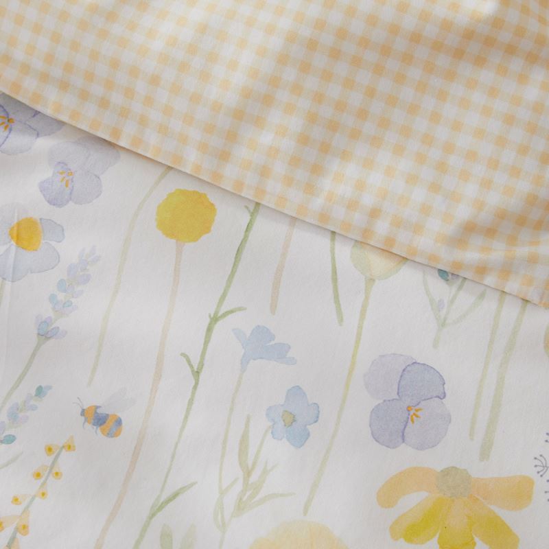 Honey Bee Bloom Lemon Cot Quilt Cover Set