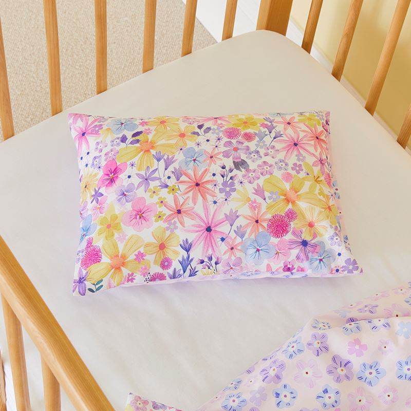 Blossom Dreams Lilac Cot Quilt Cover Set