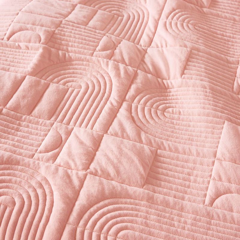 Marlowe Soft Pink Quilted Jersey Cot Quilt Cover Set