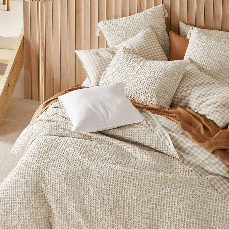 Ren Waffle Oatmeal Quilt Cover Separates