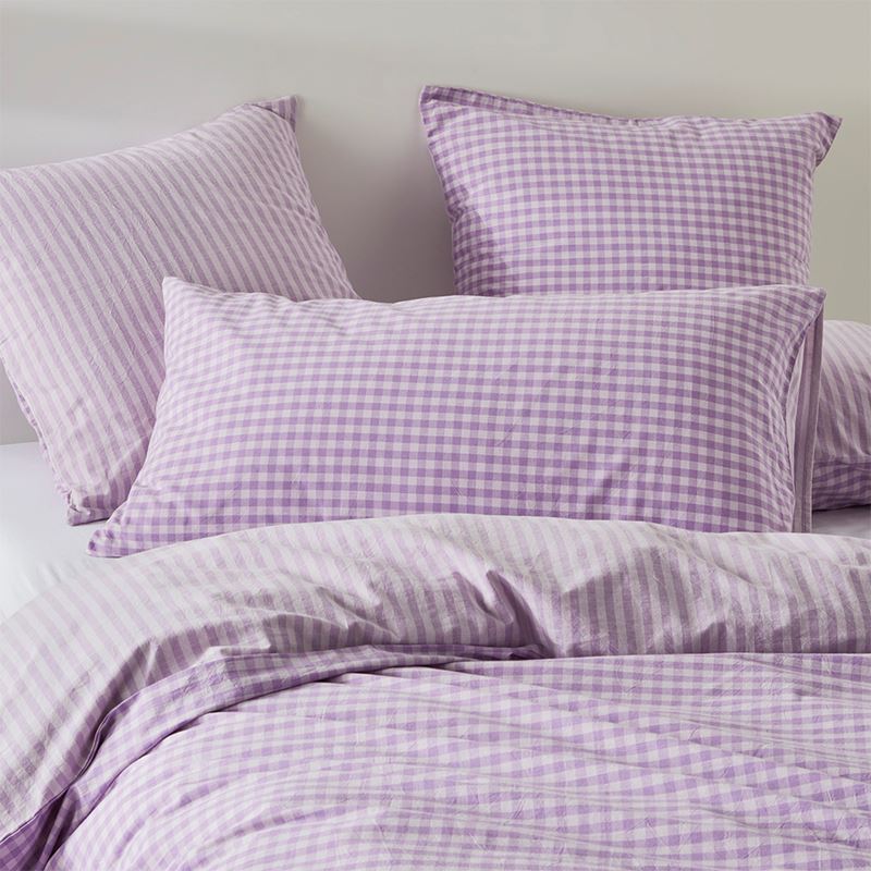 Carrie Lilac Gingham Quilt Cover Set + Separates