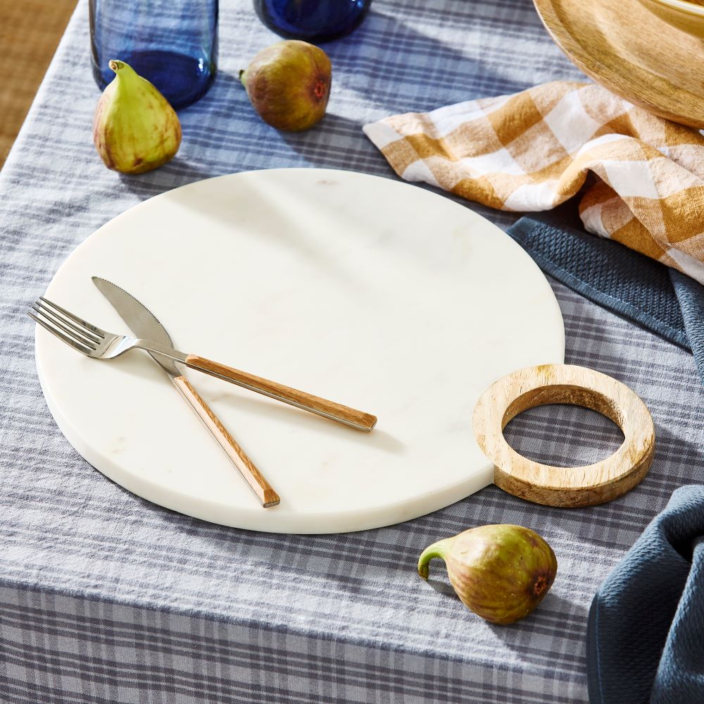 Boston Kitchen White Marble Serving Board