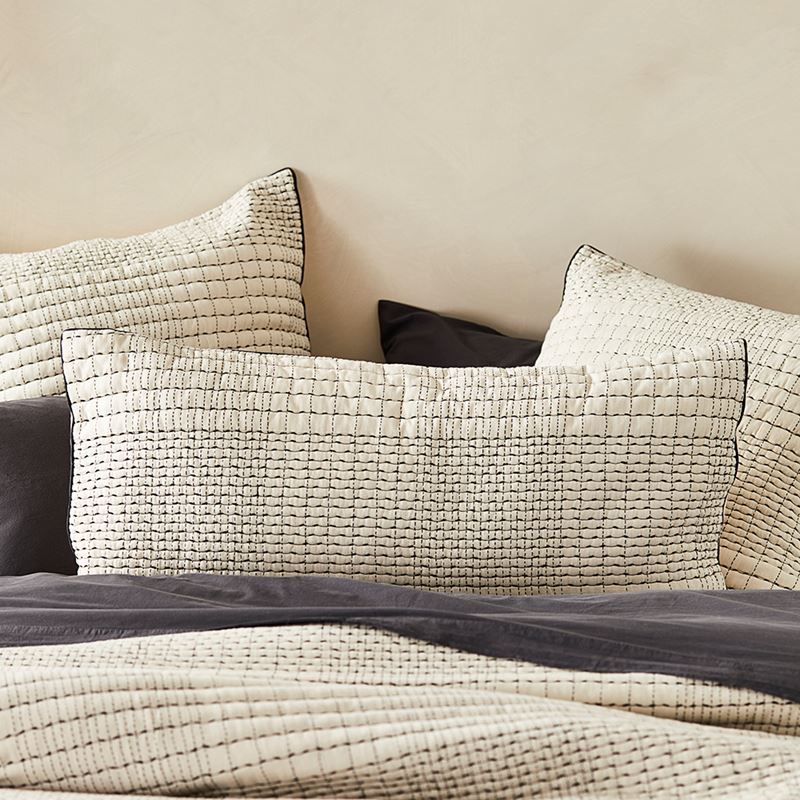 Kantha Natural Quilted Quilt Cover Separates