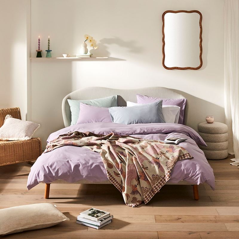 Stonewashed Cotton Lilac Quilt Cover Separates