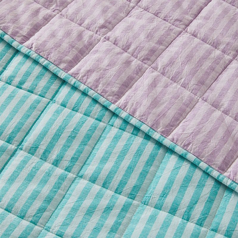Carrie Aquamarine Stripe Quilted Coverlet Separates