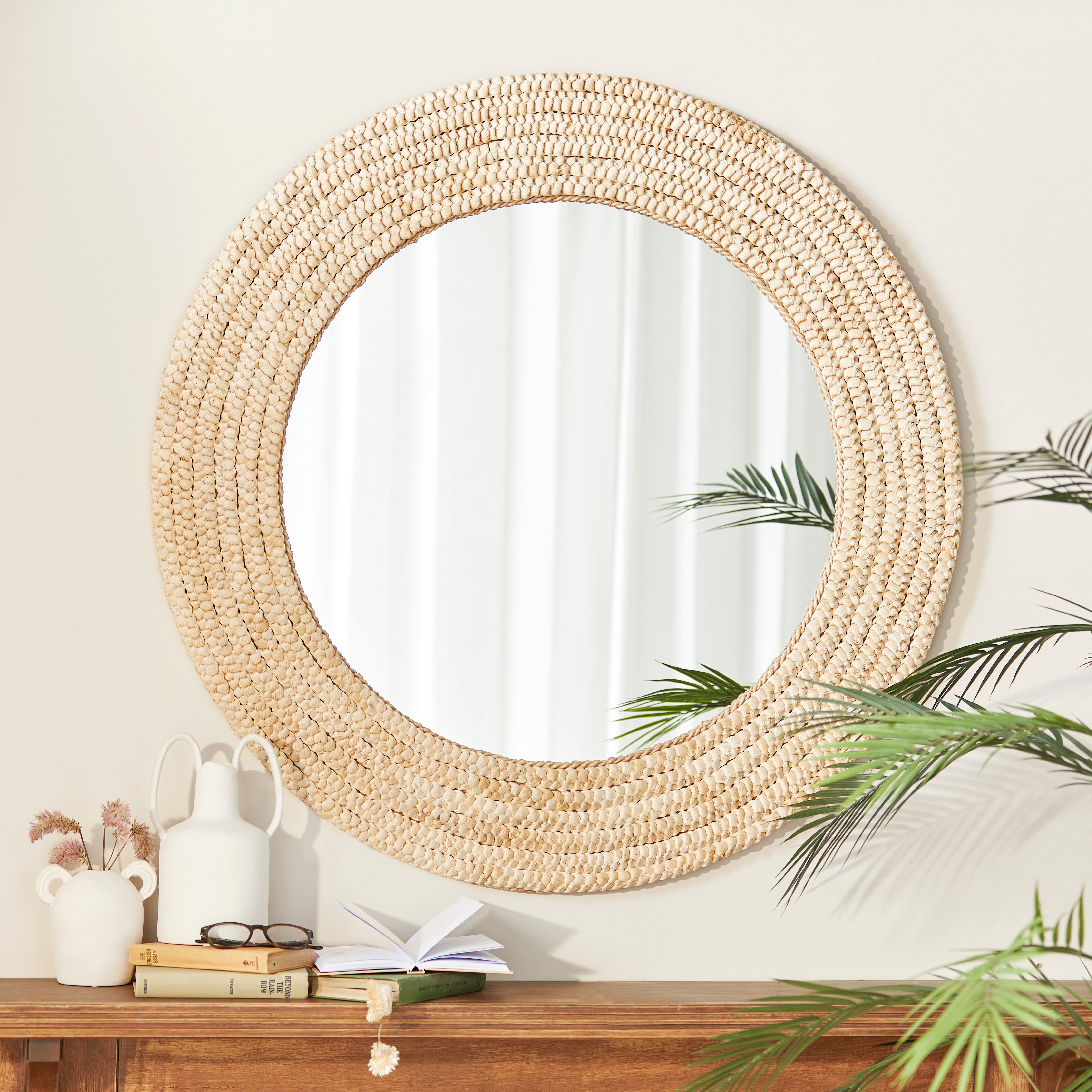 Caribbean Natural Round Mirror