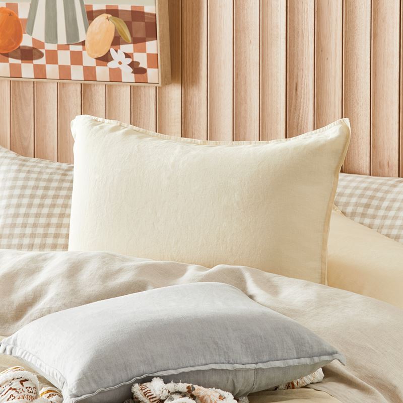 Vintage Washed Linen Vanilla Pillowcases