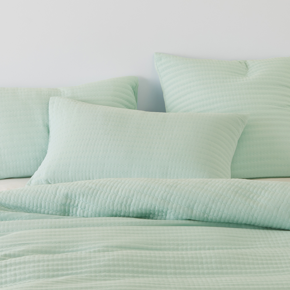 Oakley Mint Blue Quilted Pillowcases
